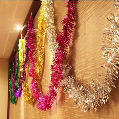 2m Christmas Garland, Gold, Silver, Red, Blue, Green,Santa Garland,Christmas Ornaments