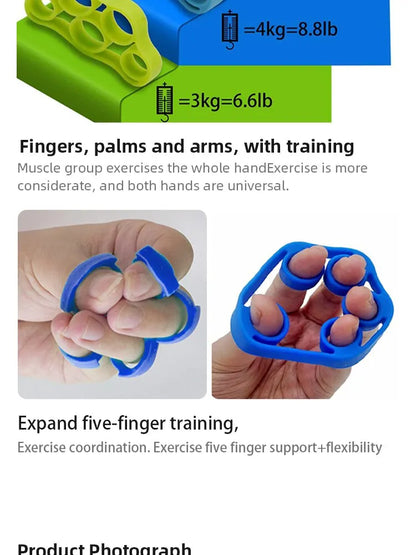 Silicone Finger Gripper Gym Hand Grip Resistance Band Wrist Stretcher Elastic Five Finger Expander Strength Trainer Exercise