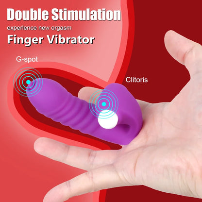 Finger Sleeve Vibrator Female Masturbator Clit Stimulate Tongue Licking Massager Erotic Exotic Accessories Sex Toys For Women 18