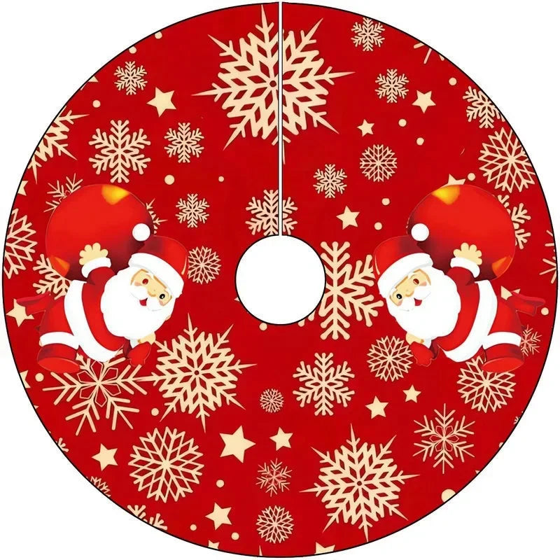 Christmas Tree Skirt Decoration Santa Claus Snowman Snowflake Xmas Tree Skirt