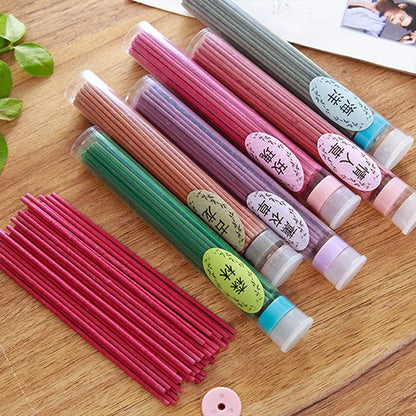 60Sticks Incense Burner Natural Aroma Purifying Air Incense Sticks Lavender Rose Freshener Aromatherapy Meditation Household