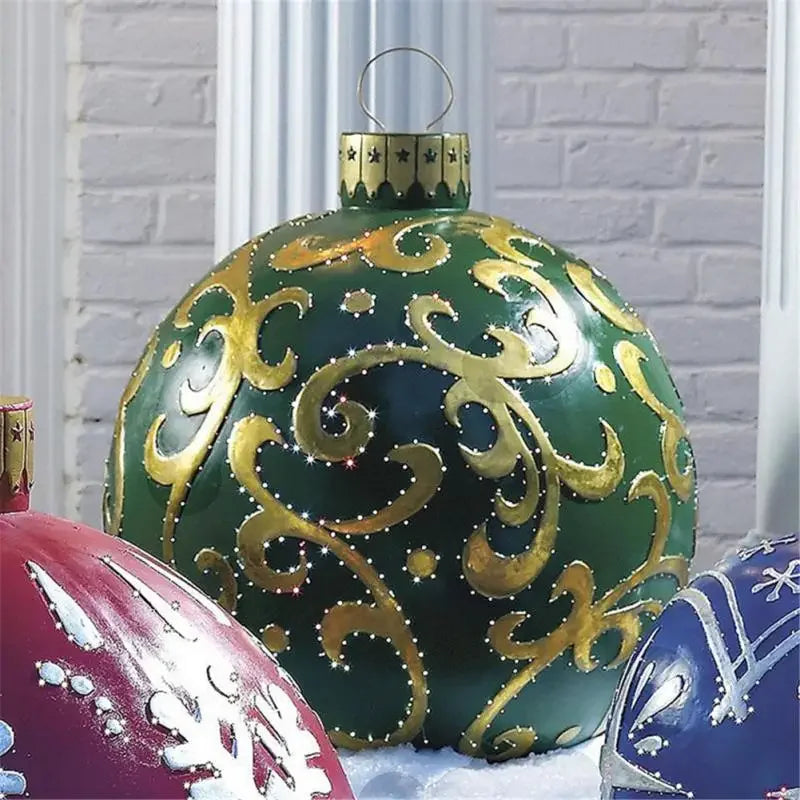 Outdoor Christmas Inflatable Decorated Ball 60cm Giant Big Large Balls Xmas Tree Decorations Toy Ball without Light Ornament