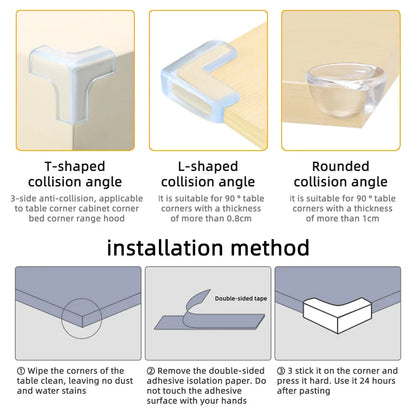 Baby Safety Silicone Table Corner Protector Furniture Edge Protection Cover Transparent Children Anti Collision Edge Guards