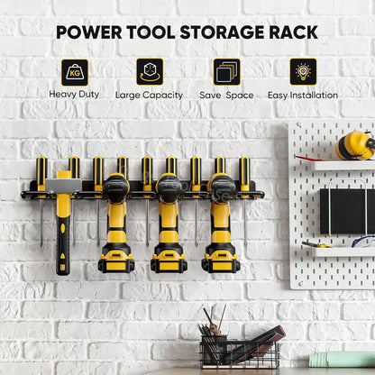 Power Tool Organizer Rack 3 Layers Wall Mount Wrench Organizer Electric Drill Holder Heavy Duty Tool Shelf for Workshop Garage