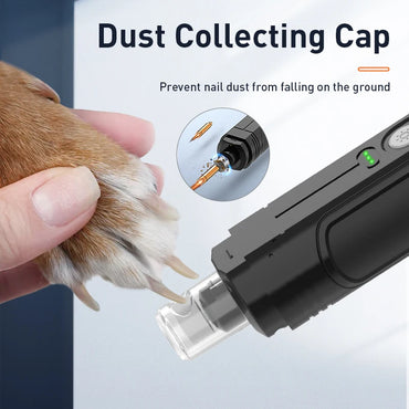 Electric Pet Nail Grinder Professional Dog Nail Clippers + 2 LED Light Rechargeable Cat Claw Nail Grooming Accessories