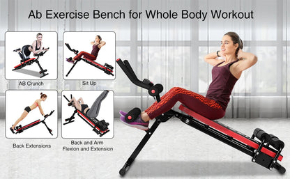 Machine, Ab Workout Equipment Machine for Stomach Workout Foldable Abdominal Trainer for Home Gym Adjustable Ab Exercise Bench