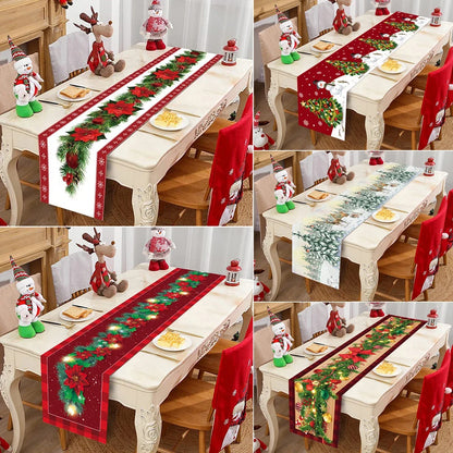 Christmas Table Runner Cloth Christmas Table Decor for Home, Tablecloth Xmas Ornament