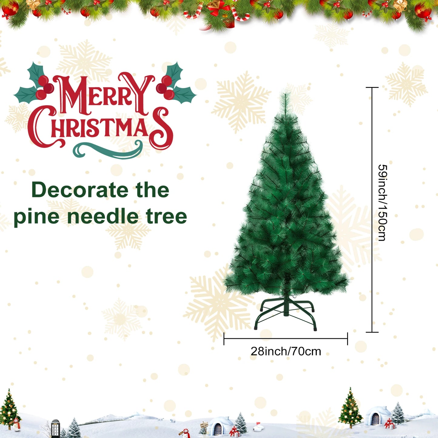 150cm Christmas Tree 5ft Artificial Tree with Metal Stand Pink White Blue Christmas Tree