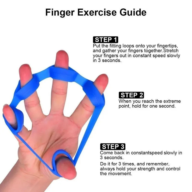 Silicone Finger Gripper Gym Hand Grip Resistance Band Wrist Stretcher Elastic Five Finger Expander Strength Trainer Exercise