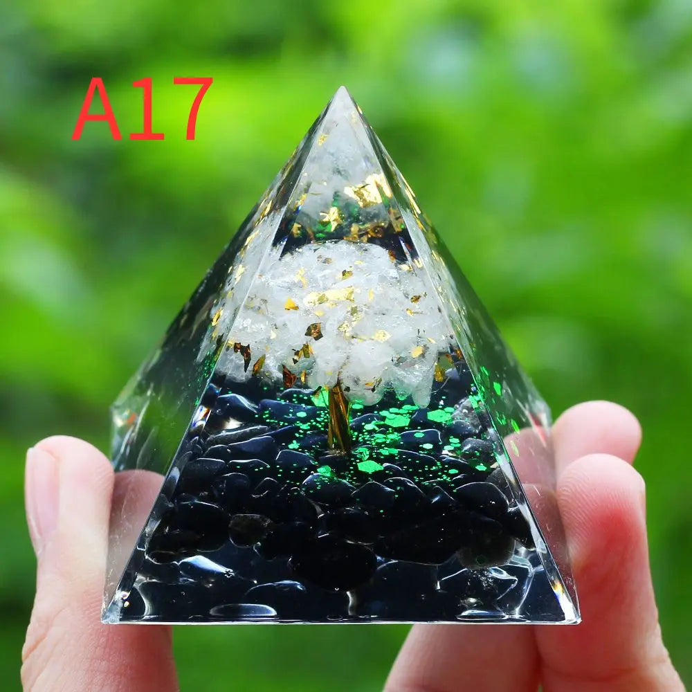 Crystals Stone Orgone Pyramid Energy Generator Natural Amethyst Peridot Reiki Chakra Meditation Tool Room Decor Christmas Gifts