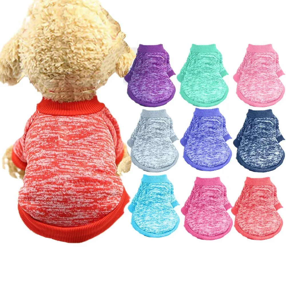 Dog Warm Clothes Spring Autumn Winter Cute Fashion Jacket Round Neck Sweater Pet Supplies Teddy Dog Cat Clothing Pet Accessories