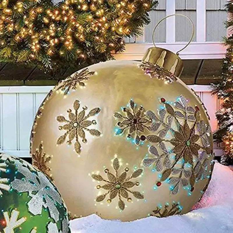 Outdoor Christmas Inflatable Decorated Ball 60cm Giant Big Large Balls Xmas Tree Decorations Toy Ball without Light Ornament