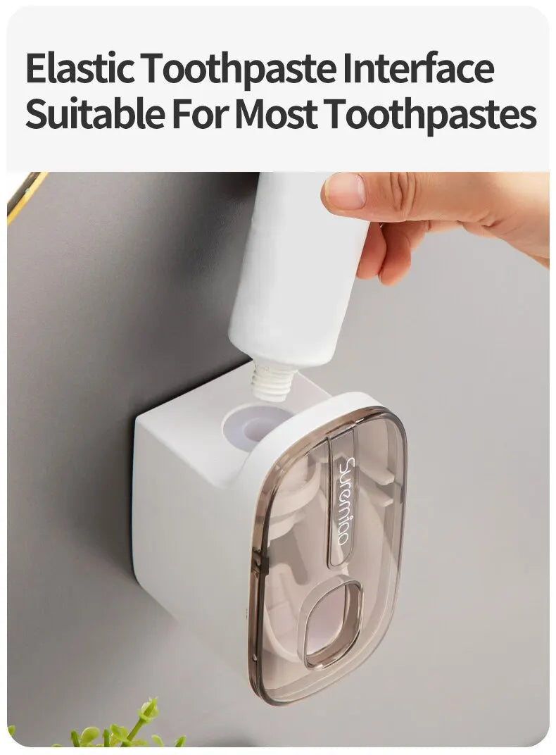 1 PCS Automatic Toothpaste Dispenser Bathroom Accessories Wall Mount Lazy Toothpaste Squeezer Toothbrush Holder