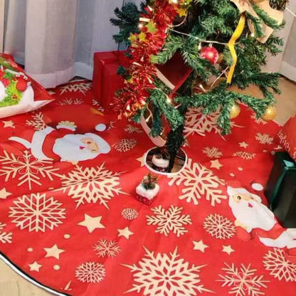 Christmas Tree Skirt Decoration Santa Claus Snowman Snowflake Xmas Tree Skirt