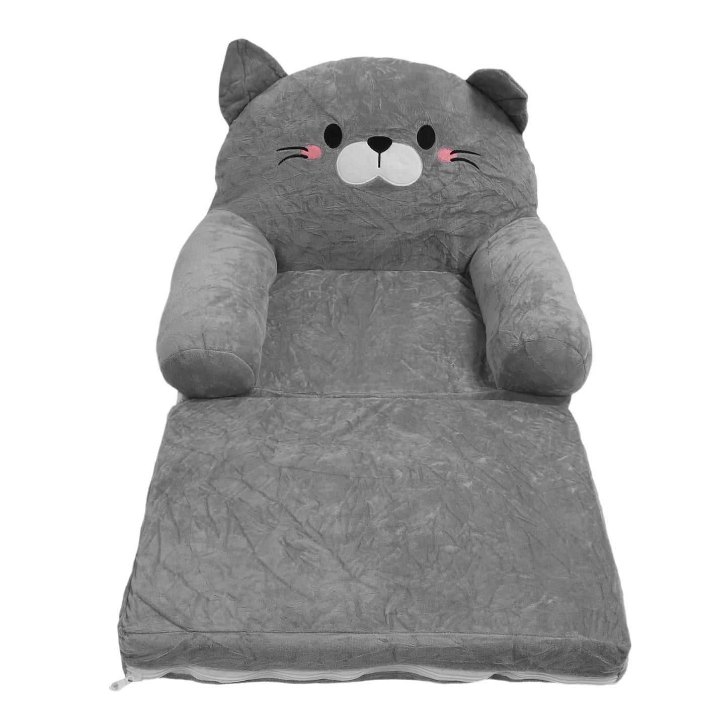 Folding Lazy Sofa Plush Toddler Chair Cute Cat Seat Cushion Soft Bean Bag For Home Office