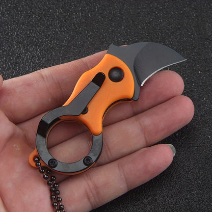 Outdoor Folding Knife EDC Key Knife Sharp Knife Claw Knife Box Cutter Necklace Knife Camping Portable Self-defense Pocket Knife