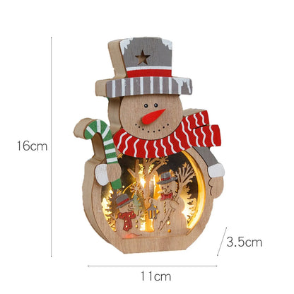 LED Lighted Santa Claus Shape Wooden Christmas Decorations for Home Hotel Window LED Christmas Decorations Lighting