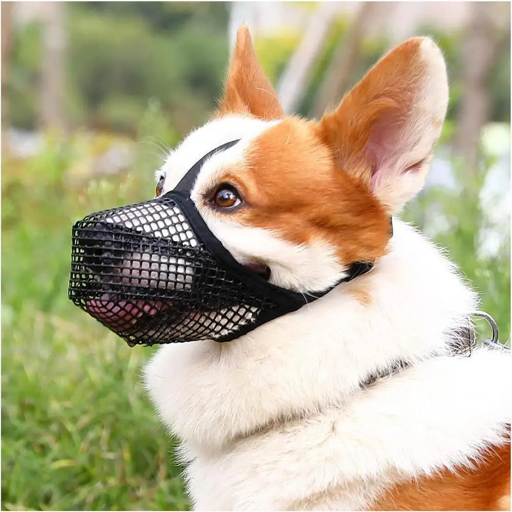 Pet Dog Muzzles Adjustable Breathable Dog Mouth Cover Anti Bark Bite Mesh Dogs Mouth Muzzle Mask For Dogs Long Mouth Doggy Use