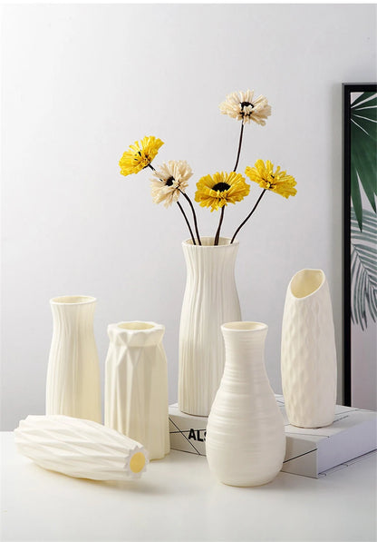 1pc Nordic Plastic Vase Simple Small Fresh Flower Pot Storage Bottle for Flowers Living Room Modern Home Decorations Ornaments