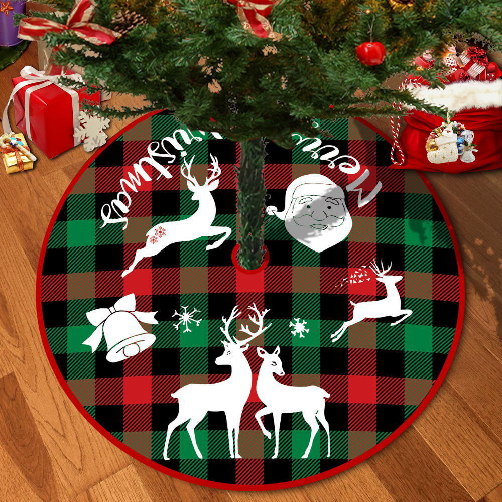 72/92/122Cm Christmas Tree Skirt Red Christmas Tree Foot Cover Santa Claus Snowflake Christmas Tree Carpet Base Mat Decorations