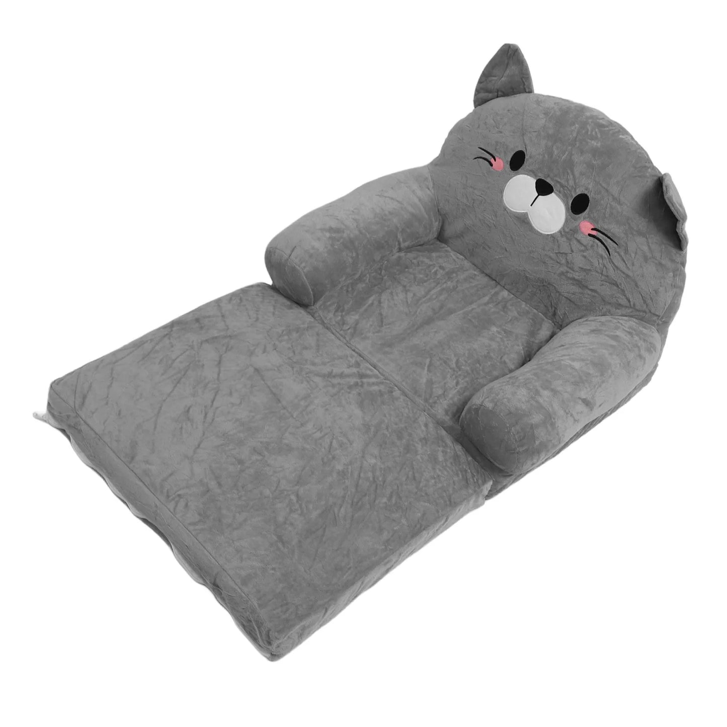 Folding Lazy Sofa Plush Toddler Chair Cute Cat Seat Cushion Soft Bean Bag For Home Office