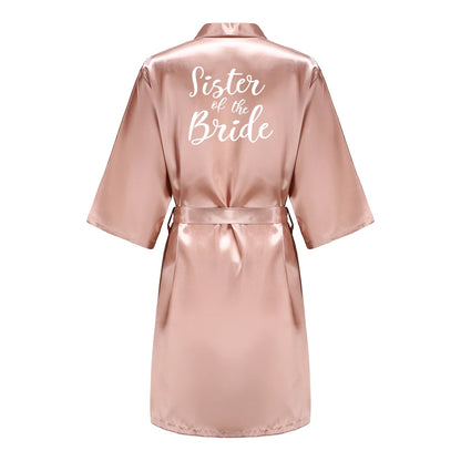 Wedding Bride Bridesmaid Robes for Women Bridal Party Gifts Team Dress Gown Silk Satin Sleepwear Kimono Sexy Summer Bathrobe