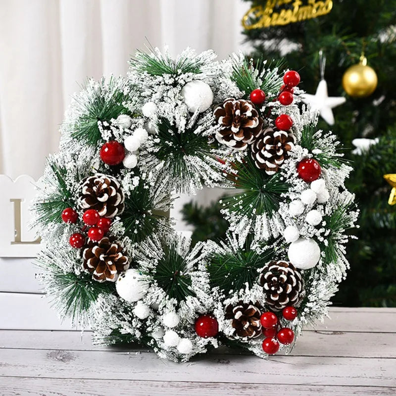 Christmas Holiday Art Wreath Decorative Simulation Door Wreath Christmas Decorations for Window Christmas Pendant