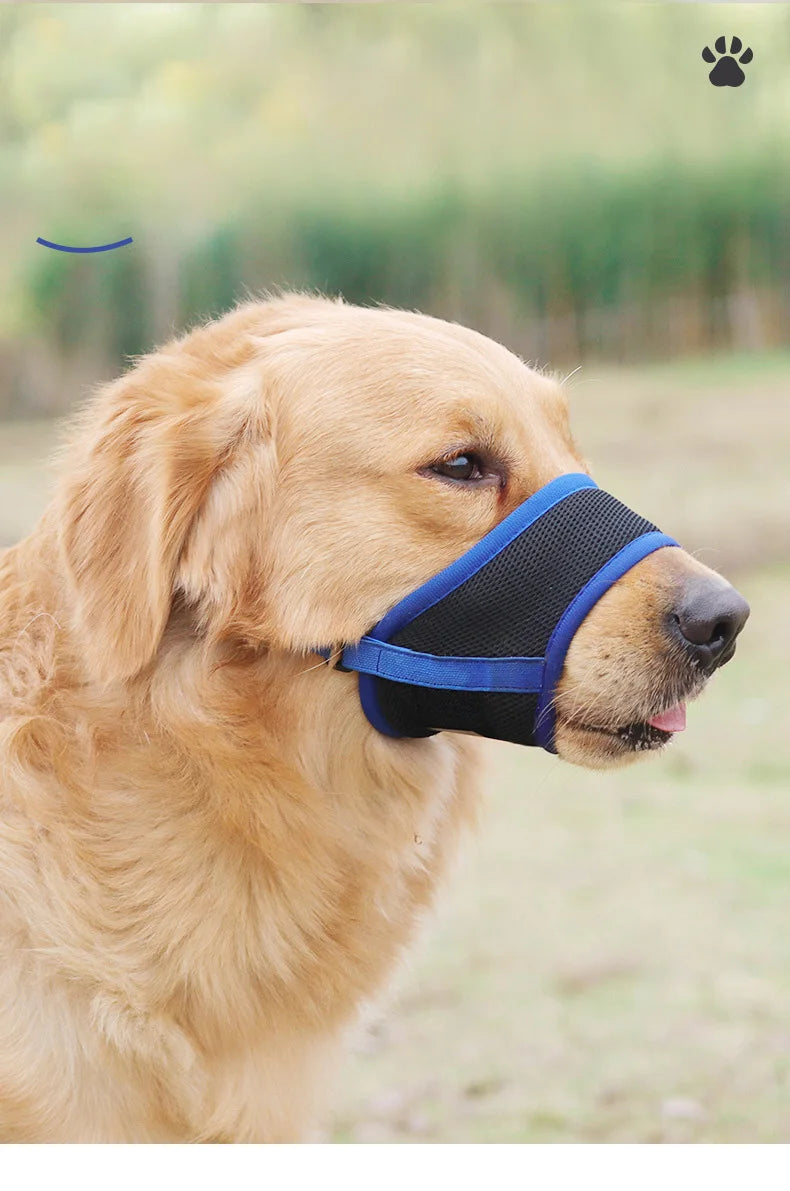 Dog Muzzle Puppy and Large Dog Anti Barking Adjustable Anti-biting Mesh Breathable Soft Pet Mouth Muzzles Straps Doggie Supplies