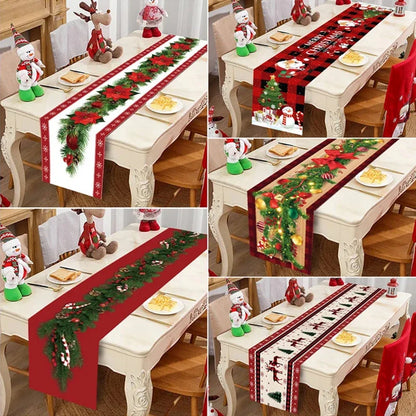 Christmas Table Runner Cloth Christmas Table Decor for Home, Tablecloth Xmas Ornament