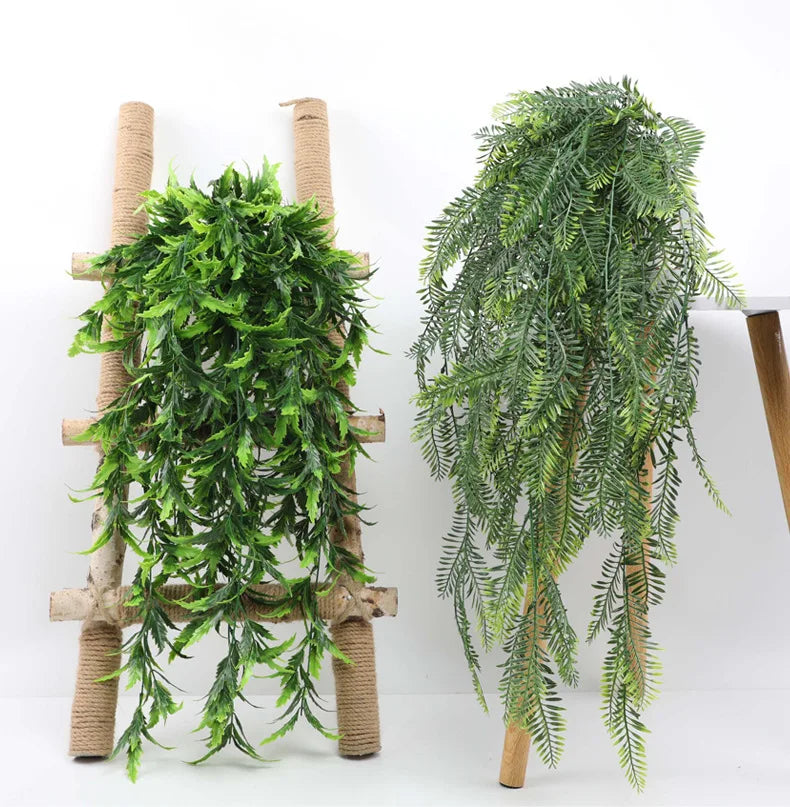 90cm Persian fern Leaves Vines Home Room Decor Hanging Artificial Plant Plastic Leaf Grass Wedding Party Wall Balcony Decoration