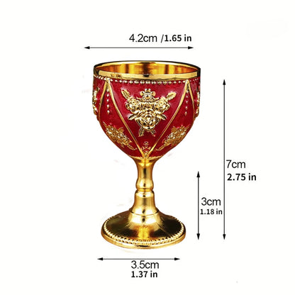 Small Wine Cup One Mouthful European High-end 30ml Baijiu Cup Creative Household Vintage Metal Glass Baijiu Cup