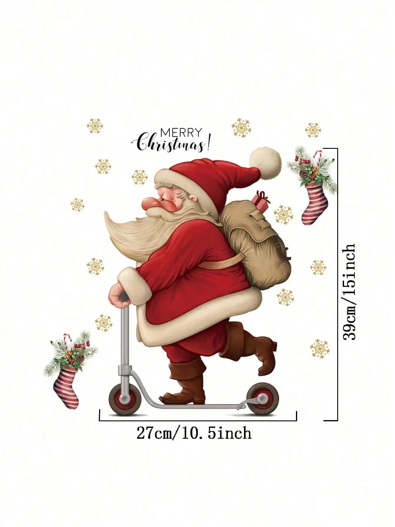 Santa Claus shop window glass Christmas decoration wall stickers school activity atmosphere decoration stickers