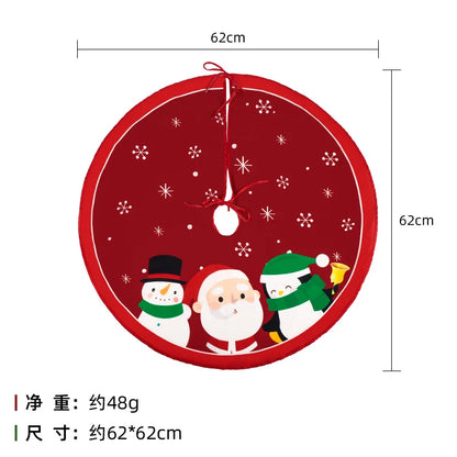 60Cm Christmas Tree Skirt Red Christmas Tree Foot Cover Santa Claus Snowflake Christmas Tree Carpet Base Mat Decorations