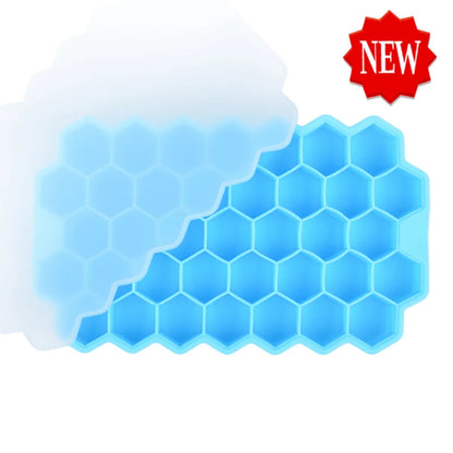 37 Cell Honeycomb Silicone Ice Tray Mold with a Lid Home-made Creative Ice Box Easy to Release Mold