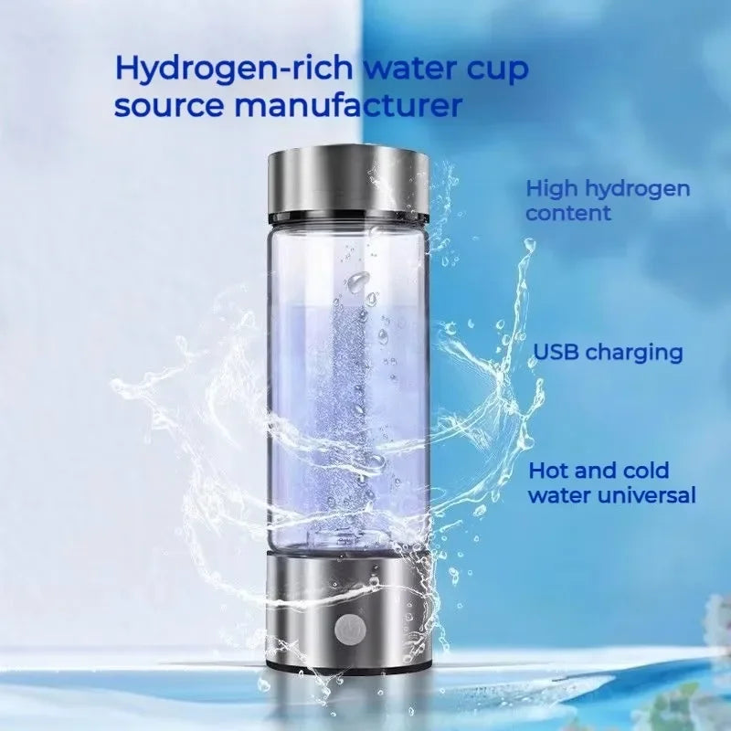 Hydrogen water bottle Blue Portable Alkaline Purifier Inhaler Generator Hydrogen Rich Water Bottle Cup