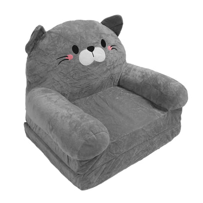 Folding Lazy Sofa Plush Toddler Chair Cute Cat Seat Cushion Soft Bean Bag For Home Office