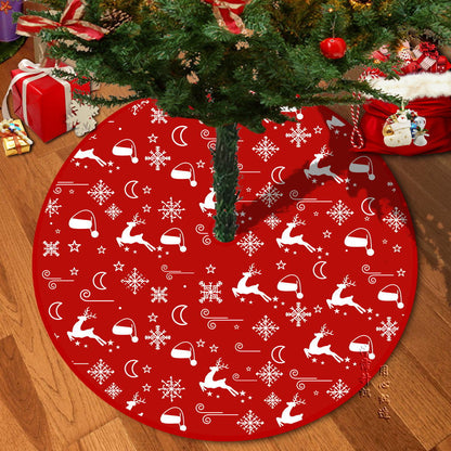 72/92/122Cm Christmas Tree Skirt Red Christmas Tree Foot Cover Santa Claus Snowflake Christmas Tree Carpet Base Mat Decorations