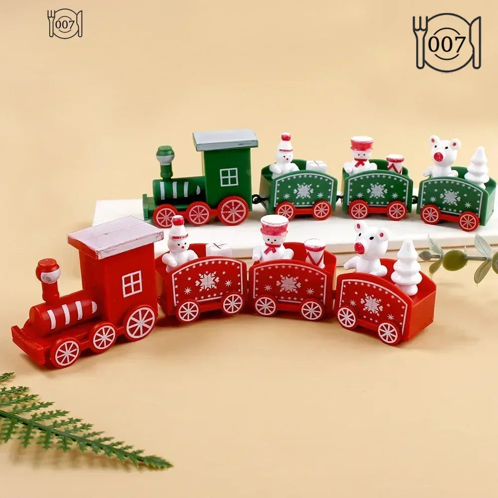 Plastic Christmas Train Christmas Decorations for Home Xmas, Noel Gifts Christmas Ornament New Year