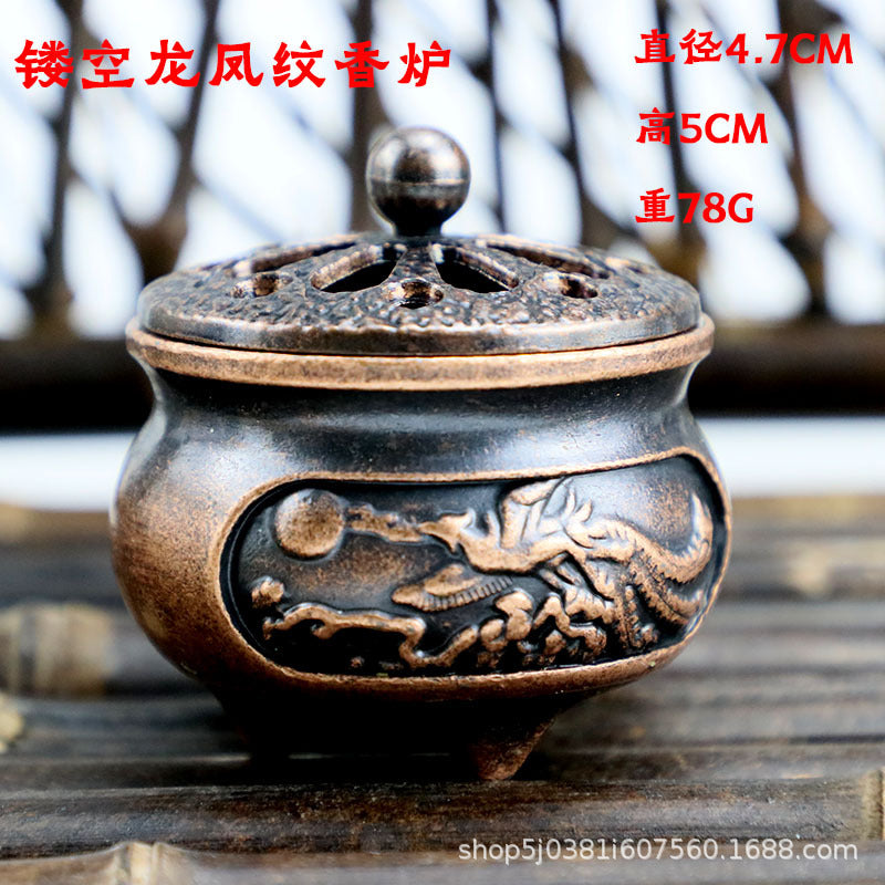 Buddhist Utensils Incense Burner Lotus Incense Censer Archaic Copper Alloy Sandalwood House Furnishings Home Office Decoration