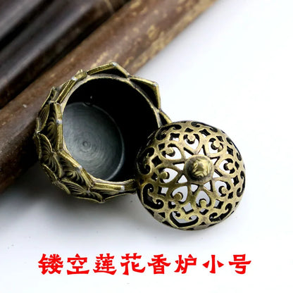 Buddhist Utensils Incense Burner Lotus Incense Censer Archaic Copper Alloy Sandalwood House Furnishings Home Office Decoration