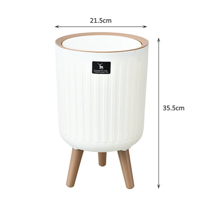 7L/10L Rolling Cover Trash Can High Foot Toilet Trash Bin anti odor  Kitchen Garbage Cube Bathroom Wastebasket