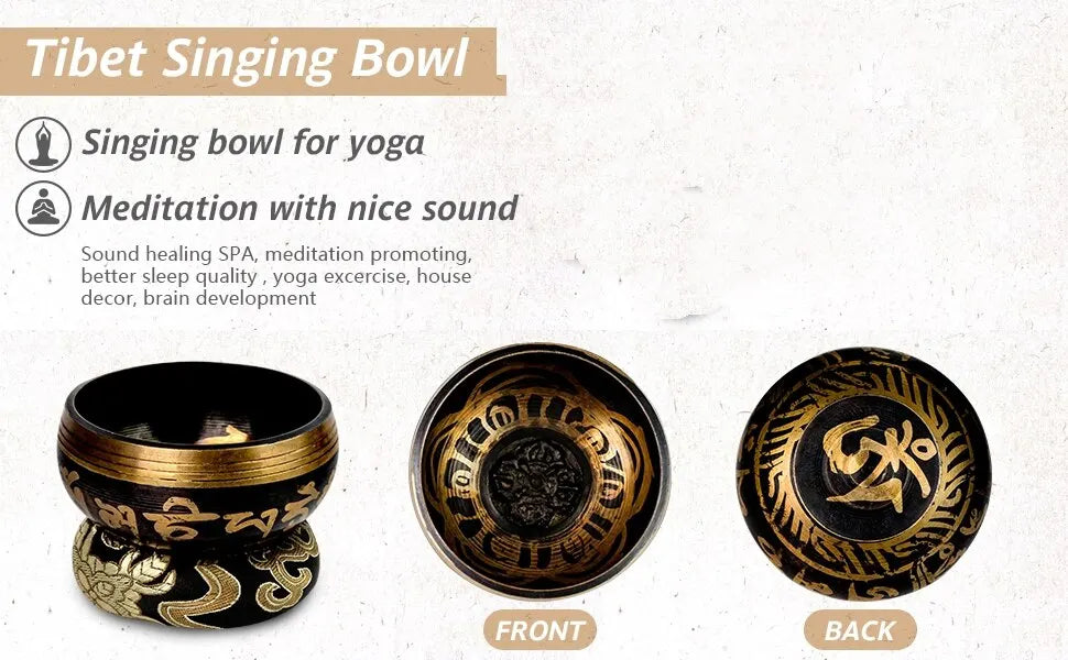 Tibetan Singing Bowl Set Lotus Unique Gift Helpful for Meditation Yoga Relaxation Chakra Healing Prayer and Mindfulness