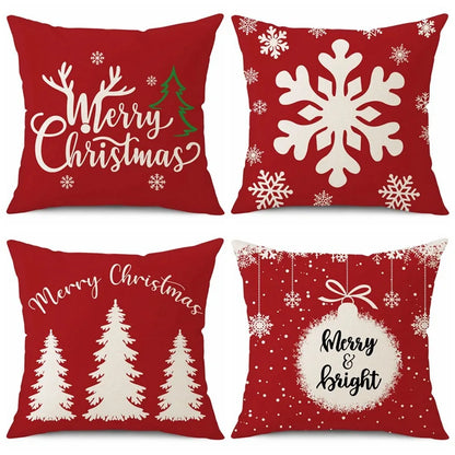 Merry Christmas Cushion Cover Pillowcase Christmas Decorations for Home Ornament Christmas Decor