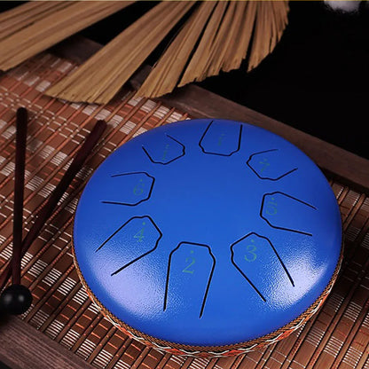 Tongue Drum 6 Inch 8 Tone Mini Ethereal Drums Children Steel Hand Drums Yoga Meditation Professional Percussion Instruments Gift