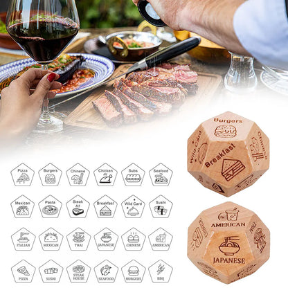 Funny Wooden Dice Game Decide Valentine's Day Food Decision Dice Couple Date Night Household Decoration Accessories