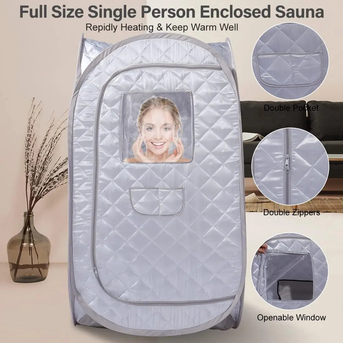 Full Body Larger Sauna Tent For Portable Bath Fold Cabin Room Not Include Steam Generator