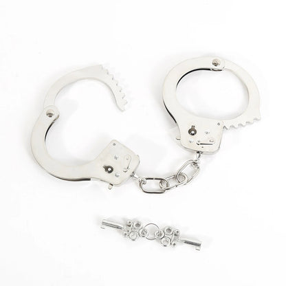 Stainless Steel Handcuffs BDSM Bondage Set Adjustable Metal Ankle Cuffs Chain Fetish Restraints Sex Toys For Couples