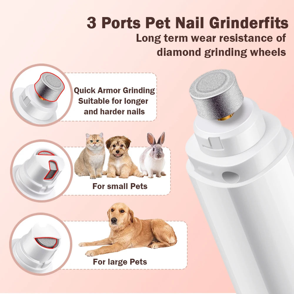 Electric Dog Cat Nail Grinder Rechargeable Pet Nail Trimmer Small Medium Large Dogs Cats Painless Paws Grooming Smoothing