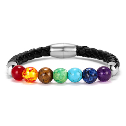 7 Chakra Reiki Healing Stone Bracelet For Women Men Yoga Meditation Jewelry Handmade Woven Natural Crystal Beads Bracelet Bangle