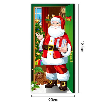 Christmas Background Decoration Hanging Cloth Christmas Door Background Cloth Party Decoration Tapestry Door Cover